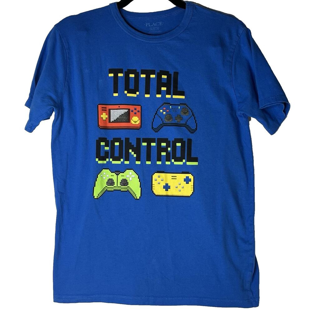 The Children's Place Blue Total Control Gaming Graphic T Shirt Youth XL 14